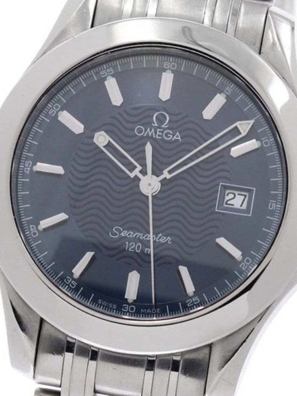 OMEGA Seamaster120 2511.81 Date Navy Dial Quartz Men's Watch_943547